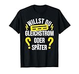 Elektrotechniker & Elektroinstallateur Geschenke Elektriker Elektromeister Gleichstrom Elektroniker | Strom T-Shirt für Herren, Schwarz, S, Halbarm, V-Ausschnitt, Klassisch, lustig, Buchstabenmuster