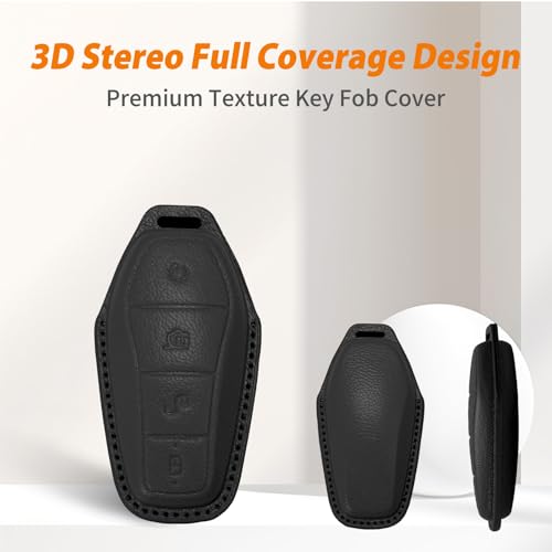 Estuche de llave BYD Dolphin y Yuan de piel con llavero protector 7