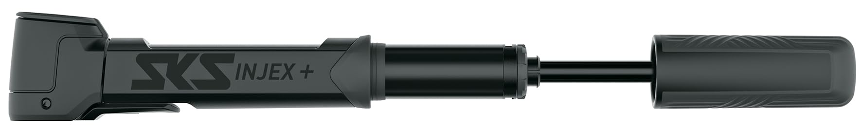 SKS GERMANY INJEX PLUS minipompka (pompka rowerowa w podróży, ergonomiczny uchwyt, włączana funkcja teleskopowa, mocowanie oszczędzające miejsce, głowica MV Easy do wszystkich zaworów), czarna