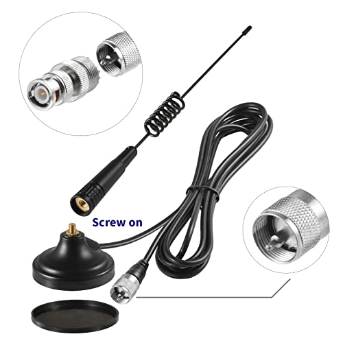 Eifagur Long Range 27Mhz Magnetic Base Cb Radio Antenna With Pl-259 Bnc Male Connector For Mobile/Car Radio Cobra Midland Uniden Maxon President Vehicle Car Truck Mobile Handheld Cb Radio Shack thumb #5