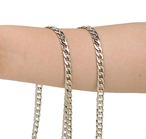 2 peças de alça de corrente de bolsa, 129 cm de largura, corrente plana com fivelas de metal para bo