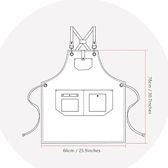 PU Apron Cross Back Strap Barista Bartender Pastry Chef Cafe Bistro BBQ Grill Uniform Florist Barber Workwear