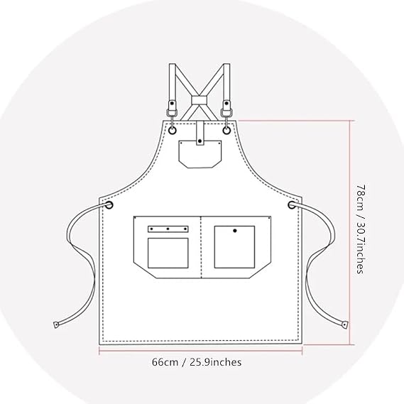 PU Apron Cross Back Strap Barista Bartender Pastry Chef Cafe Bistro BBQ Grill Uniform Florist Barber Workwear