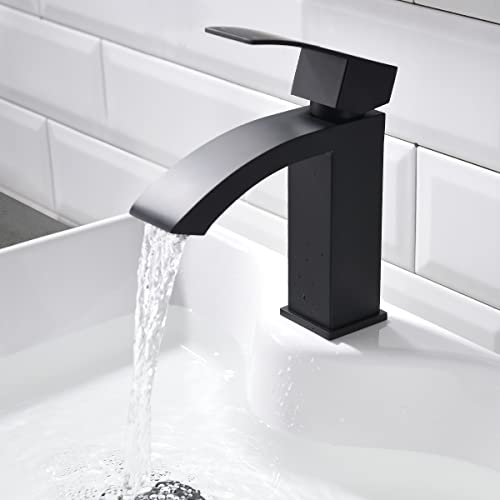 White Rectangle Ceramic Bathroom Vessel Sink With Black Bathroom Faucet, Luckyhorse 19"X15" White Bathroom Sink Combo Above Counter Porcelain Ceramic Bathroom Art Basin With Faucet And Drain Lhas1915H #TOP3