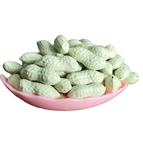 Lorigun 50 Pcs Artificial Peanuts Simulation Nuts Fake Food Home Decorations Plastic Peanuts Decorative Photography Props