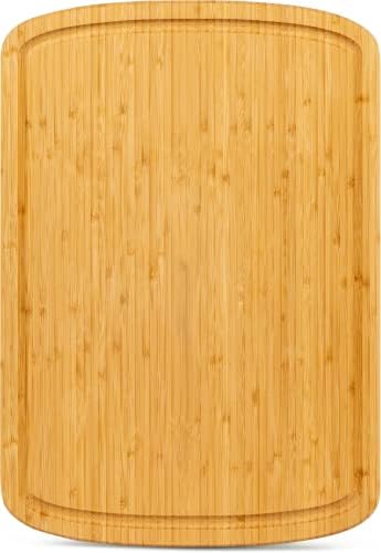 GREENER CHEF 18 x 12.5 Inch XL Extra Large Bamboo Cutting Boards for Kitchen, Stove Top Butcher Block, Extra Large Wooden Chopping Board for Meat, Veggies, Charcuterie Board with Deep Juice Grooves