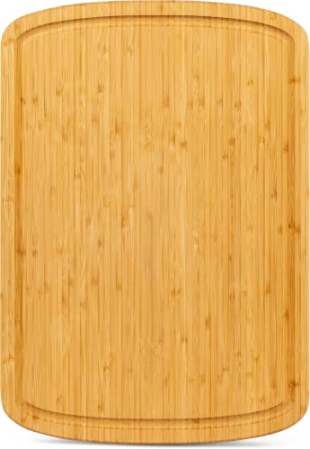 Greener Chef 18 X 12.5 Inch Xl Extra Large Bamboo Cutting Boards For Kitchen, Stove Top Butcher Block, Extra Large Wooden Chopping Board For Meat, Veggies, Charcuterie Board With Deep Juice Grooves #TOP1