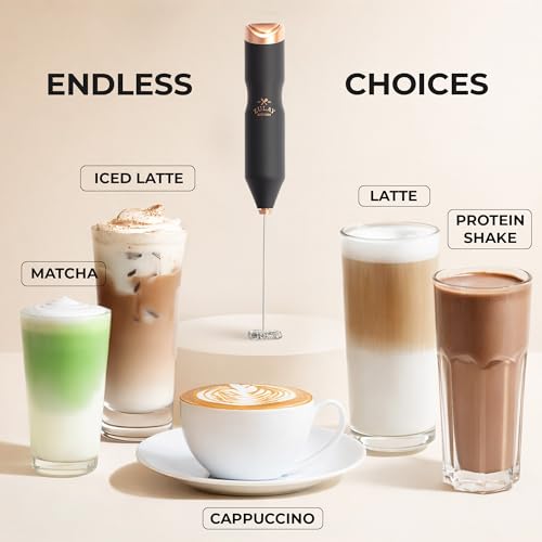 Image of Zulay Kitchen Powerful Frother Wand AA Batteries Included, Ultra Fast Handheld Drink Mixer, Comfort Milk Frother, Stainless Steel Whisker, Frother Handheld for Coffee, Protein & Matcha - Frothmate 2.0