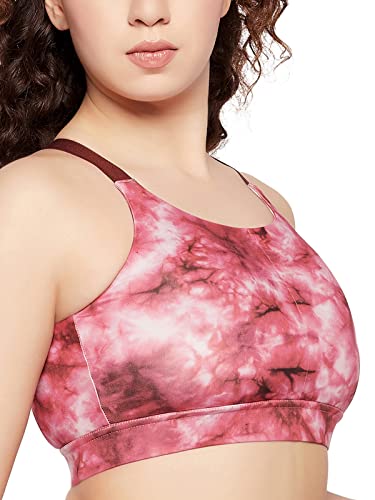 Image of Clovia Women's Polyester Impact Padded Printed Sports Bra With Removable Cups
