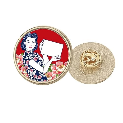 Broche chinoise ronde dorée et rouge pour sublimer vos vestes
