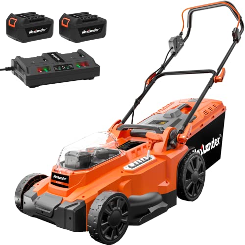 Maxlander Electric Lawn Mower Cordless, 15 Inch Lawn Mower Battery ...