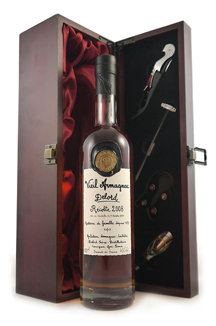 Delord Freres Bas Vintage Armagnac 2008 (50cl) in einer mit Seide ausgestatetten Geschenkbox, 1 x 500ml