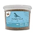 Extra Select Budgie Seed Mix - Indoor Bird Food for Small Birds Only in Handy Bird Seed Storage Tub - 3 Litre