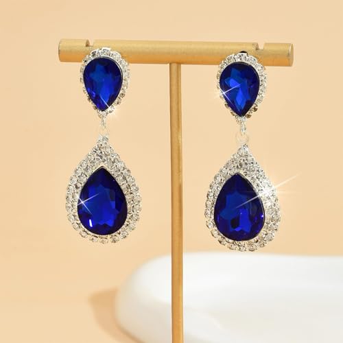 Wedding Earrings for Women Wedding Guest Dress 2025 Crystal Teardrop Dangle Earings Sparkly Bride Earrings Gifts Formal Dresses for Women Party Prom Jewelry Gift4