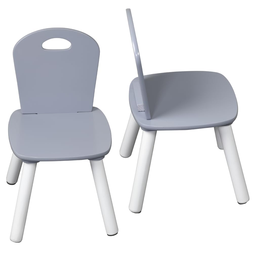 Kesper | Tavolo per bambini con 2 sedie, materiale: pannello di fibra, dimensioni: 55 x 55 x 45 cm, colore: bianco, grigio | 17732 13