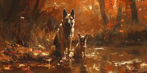 Diamant Painting Chien de forêt idéal pour décorer votre salon avec une œuvre 5D DIY