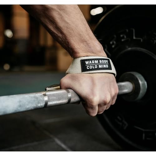 Image of WARM BODY COLD MIND V2 Lifting Wrist Straps for Weightlifting - Hand Straps for Powerlifting, Weight Lifting, Bodybuilding Functional /Cross Training, Deadlift Gym Bar, Cotton
