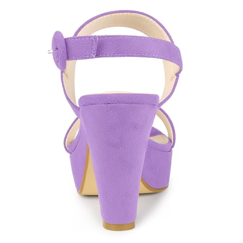Image of Allegra K Women's Slingback Platform Heels Chunky High Heel Sandals