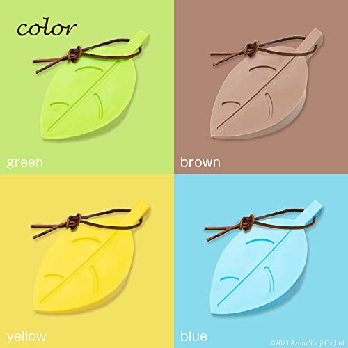 安住商事 葉っぱ型ドアストッパー ブラウン ブルー グリーン イエロー ドア止め ゴム (ブルー) [5]
