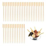 100 Stück Bambusspieße, Holzspieße, Grillspieße, Kebabs, umweltfreundliche Holzspieße, Grill-Holzpaddelstäbchen, Partyutensilien für Grillen, Obst, Kuchendekoration (15 cm)