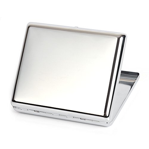 Pure Copper Metal Cigarette Case Holder Box Cardcase Holds 20 Cigarettes for 100's Cigarettes (Silver)