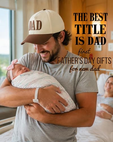 Image of Dad Hats for Men, Vintage Two Tone Hat, New Dad Gifts for Husband, Fathers Day Birthday Gifts from Daughter Son Wife