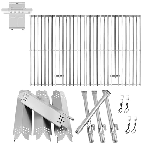 BBQration Grill Replacement Parts for Nexgrill 4-Burner 720-0830 720-0830H 720-0830A 720-0830HR 720-0830T Cooking Grate Heat Shield and Burner Kit for Nexgrill Replacement Parts 4-Burner 720-0830H