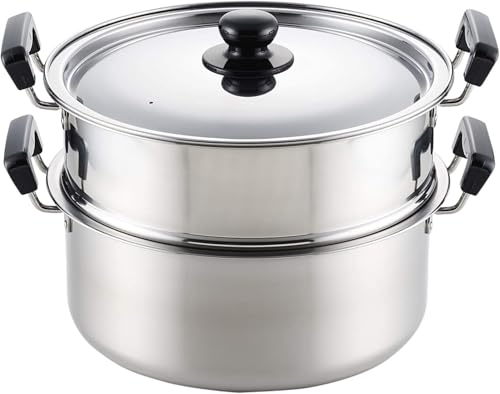二段蒸し器 蒸しもの鍋 28cm 7.8L ステンレス 日本製