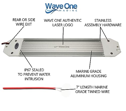 Lampe dôme double couleur étanche IP67 à intensité variable Wave One Marine 12V