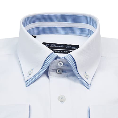 Chemise blanche homme manches longues coupe décontractée col double