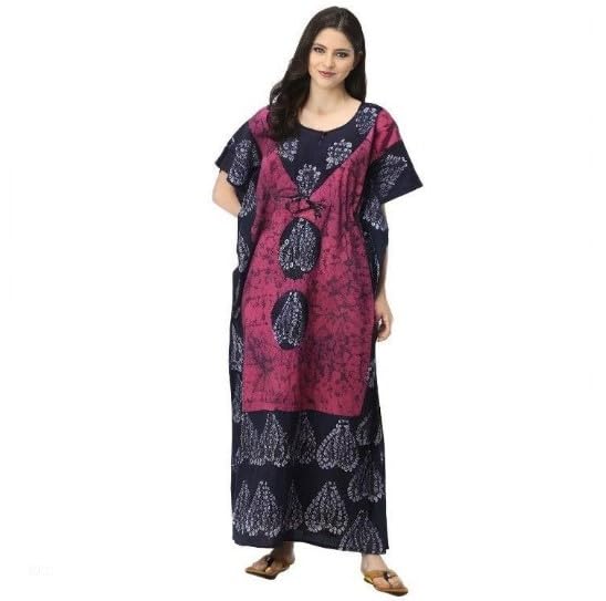 Caftán maxi de algodón Ukal de alta calidad para mujer ideal como ropa de descanso