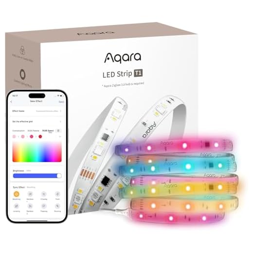 Aqara LED Streifen T1 mit Matter, ERFORDERT Zigbee 3.0 HUB, 2M RGBIC LED mit 16 Millionen Farben/einstellbarem Weiß/Farbverlaufseffekten, Unterstützt Apple Home, Google Home und Alexa