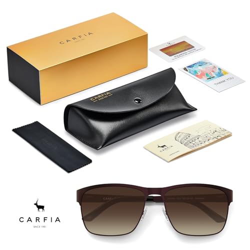 Image of CARFIA Metal Mens Sunglasses Polarized UV400 Protection for Driving Fishing Hiking Golf Everyday Use CA5225