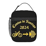 Lonchera portátil Camino De Santiago para Mujer Bicicleta a Prueba de Fugas Yellow Arrow Scallop Shell Cooler Thermal Food Insulated Lunch Bag