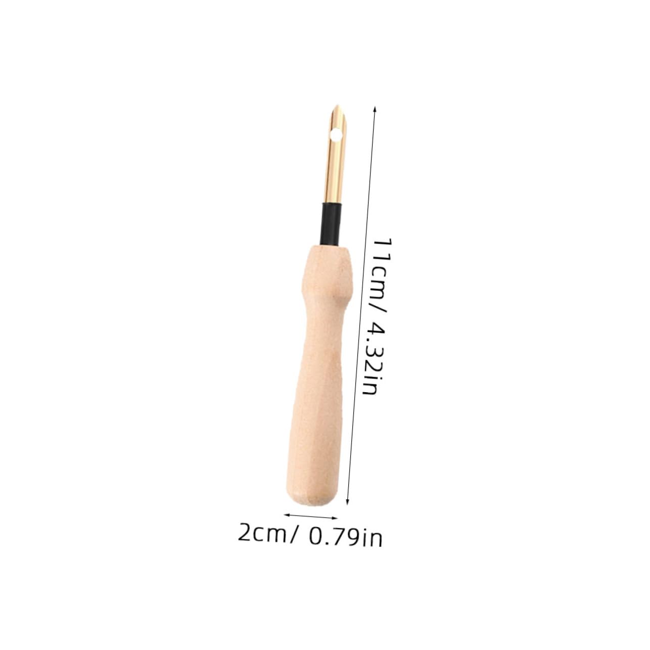 Uonlytech 2Pcs Wooden Handle Punch Needle for Embroidery Tube Needles Essential Sewing Accessories for Craft Projects