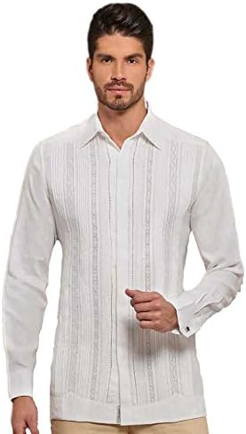 Amazon.com: Formal lino Premium guayabera para boda. 3 cordones., L, Blanco  : Ropa, Zapatos y Joyería