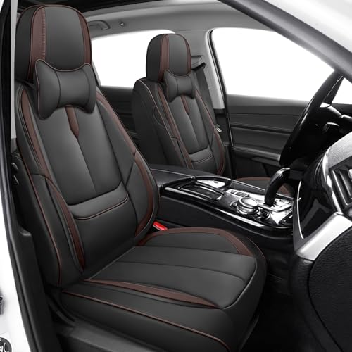 Image of Seat Covers for Chevy Silverado 1500 2007-2026 (Black&Coffee, Luxury 2 Set)