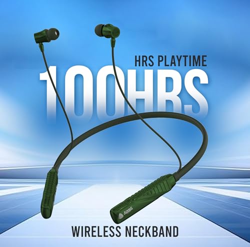 Image of AROMA NB124 Blynk Neckband Bluetooth, Metallic Grey | Upto 100 Hours Playtime, ENC, Voice Changer, Fast Charging, In Ear