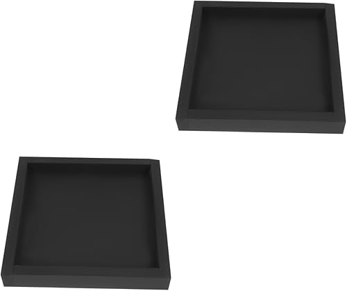 Cabilock 2 bandejas de plástico grueso para plantas para uso a prueba de fugas, base de maceta negra, soporte multifuncional para balcón y