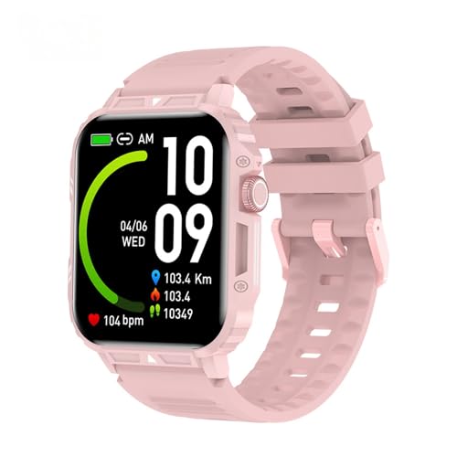 Reloj inteligente de alerta meteorológica, pulsera inteligente con Bluetooth, reloj deportivo, IP68, resistente al agua, rastreador de actividad para Android iOS (rosa)
