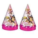 Unique Paw Patrol Girl Party Hats 16 Party Hats with Celebrate With Me Sticker | Kids Birthday Party Supplies