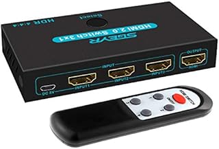 SGEYR HDMI 2.0 Switch Splitter 3 Port 4K HDMI Switcher 3 in 1 Out Metal HDMI Switches Selector Box with IR Remote Control Support HDCP 2.2 Support 4K@60Hz Ultra HD 3D 2160P 1080P
