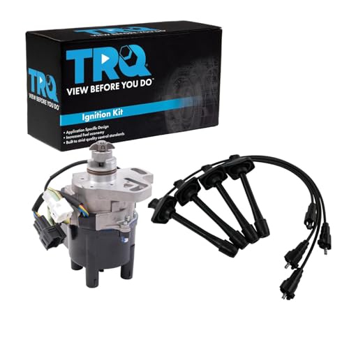 TRQ Ignition Coil Kit 2 Piece Distributor Compatible with 1993-1995 Geo Prizm 1993-1995 Toyota Corolla 1994-1995 Celica