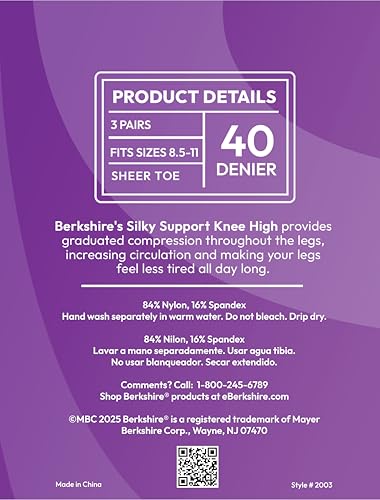 Berkshire Silky Day Sheer Knee High - Value Pack - 3 Pairs3
