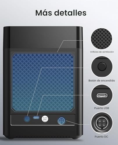 Miniatura 6 de ORICO 5 Bahias Docking Station Type C Carcasa magnética de Disco Duro de 3,5" para el Disco Duro Externo SATA SATA3.0 5x18TB con Adaptador 12V6.5A Compatible con Windows/Mac