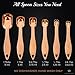 Copper Gemz Measuring Spoons Set of 6 - Extra Sturdy, Heavy Duty. Narrow Shaped Long Handles Fit Small Jars. Stainless Steel. Mirror Polished Copper/Rose Gold Finish