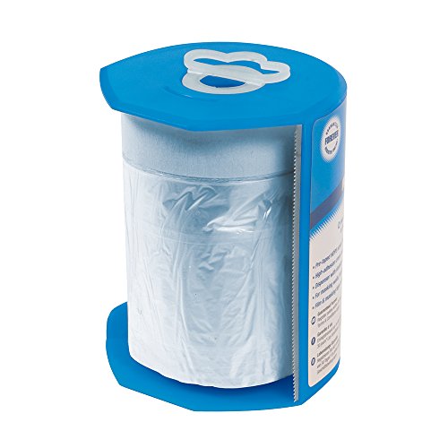 Silverline Tools 100284 - Plástico protector con cinta de pintor y dispensador (550 mm x 33 m) Multicolor