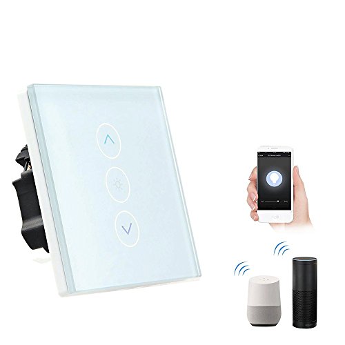 Teepao Smart Dimmer Switch, Wireless Wifi Touch Dimmer Wall Panel Switch Compatible with Alexa/Google Home/APP Remote Control, Support IOS and Android System, AC 100-240V - Neutral Line Required