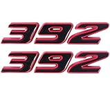 OnlyYou.X Black 392 Emblem Side Fender 392 Badge Compatible with 300C 2 Packs Red Outline Metal