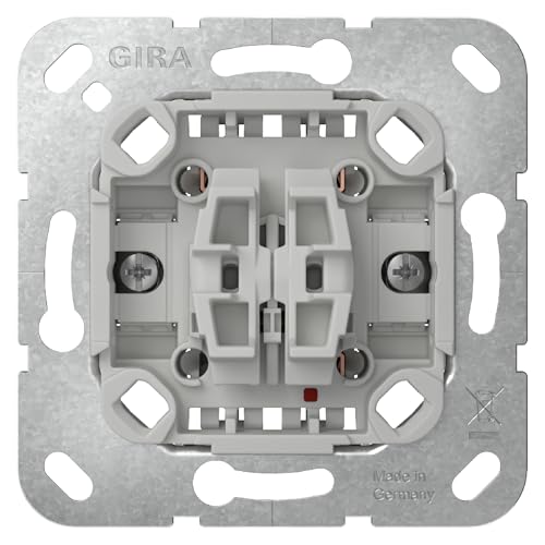 GIRA 310500 Wippschalter Einsatz 10AX 250V~ Serienschalter | schwimmende Schaltwippe | LEDready | Spannungsprüfung von vorn | Schnellbefestigung | Thermoplastsockel | Profi Elektroinstallation